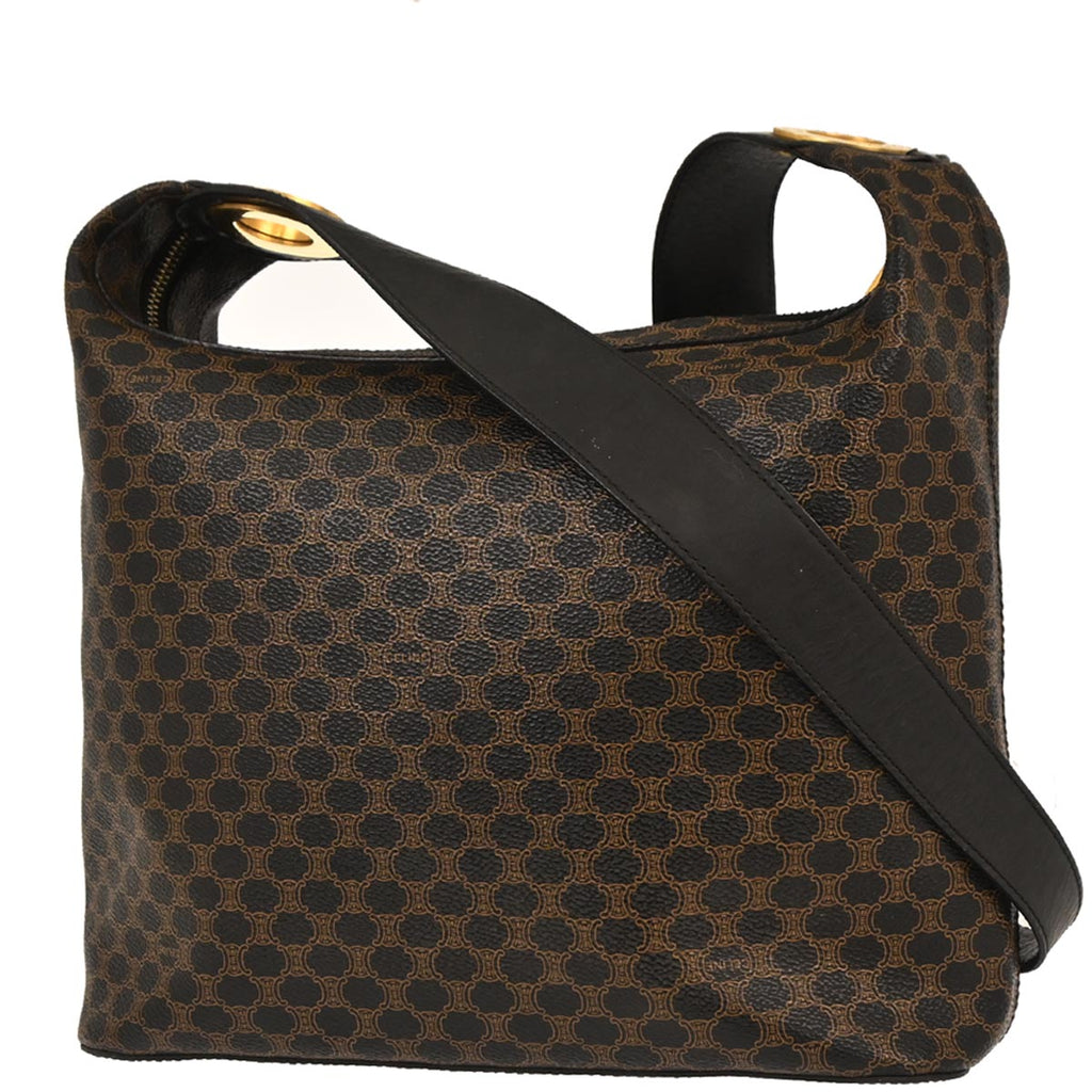 Celine Black PVC Macadam Shoulder Bag