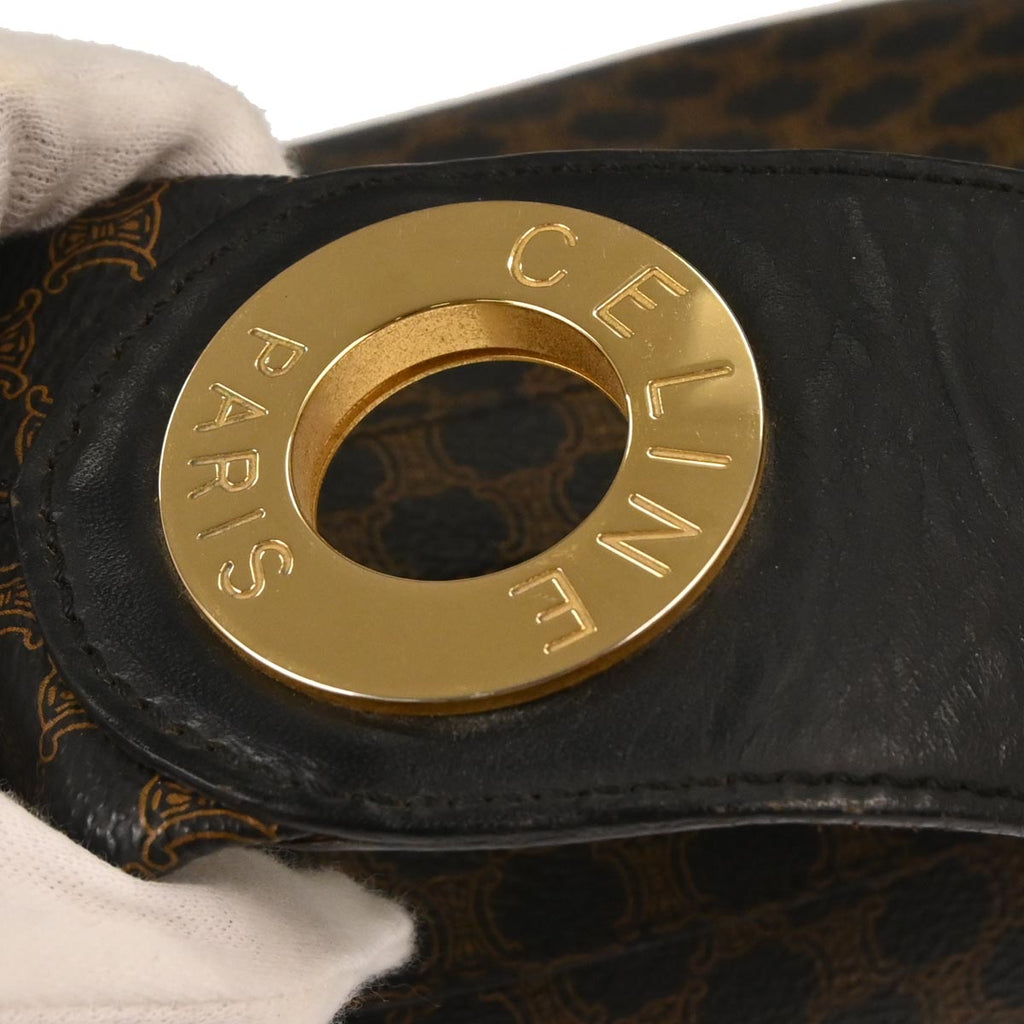 Celine Black PVC Macadam Shoulder Bag