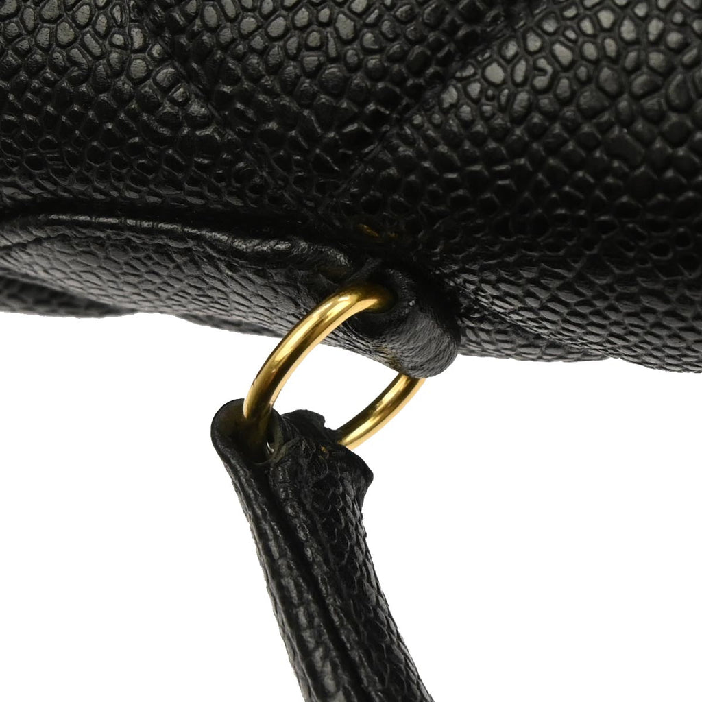 Chanel 1994-1996 Black Caviar Skin Top Handle Handbag