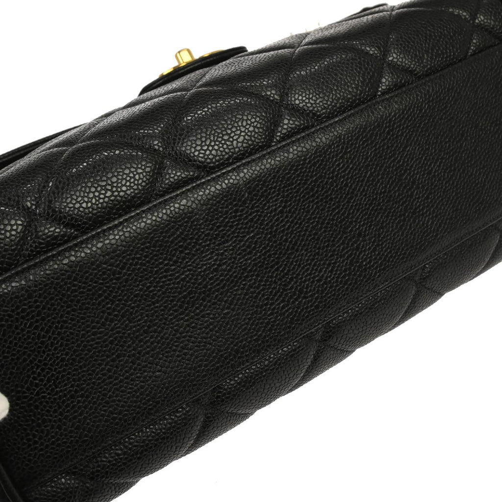 Chanel 1994-1996 Black Caviar Skin Top Handle Handbag