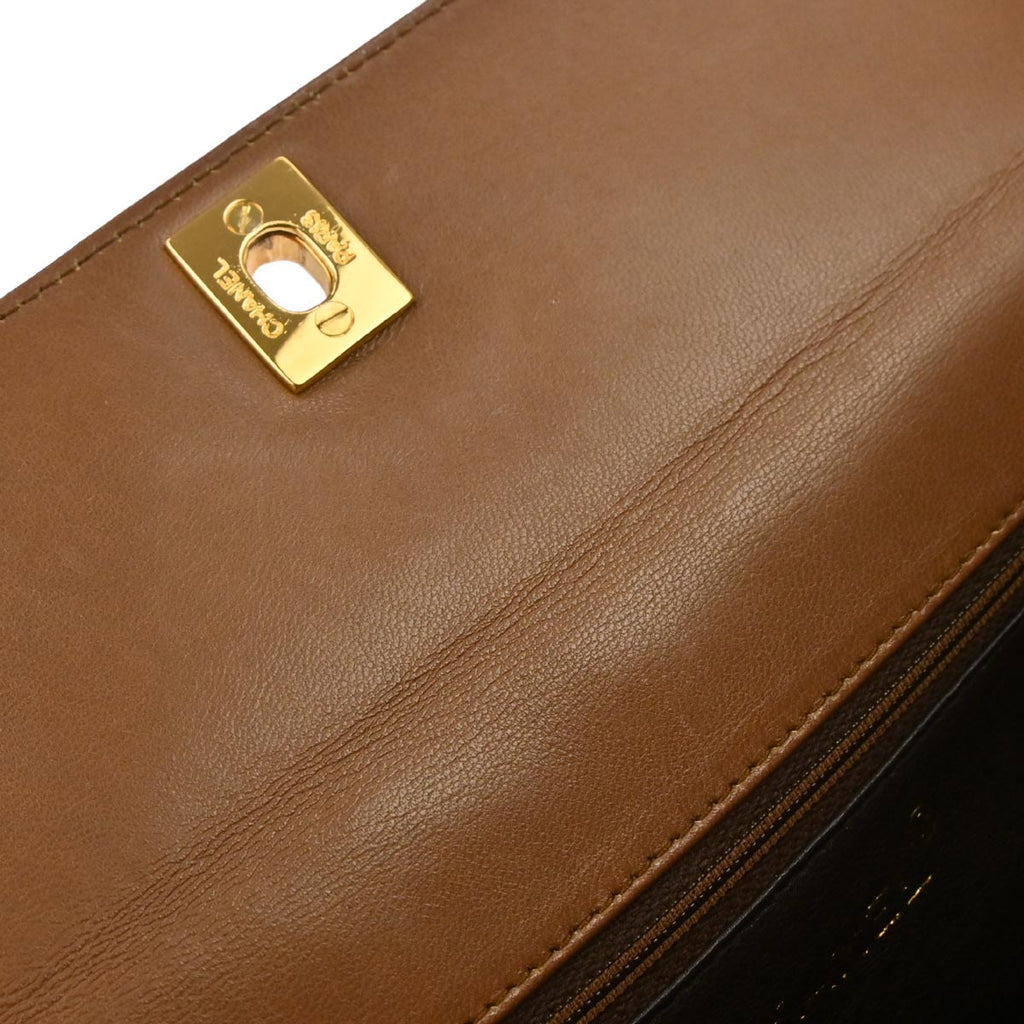 Chanel 1996-1997 Brown Lambskin Shoulder Bag