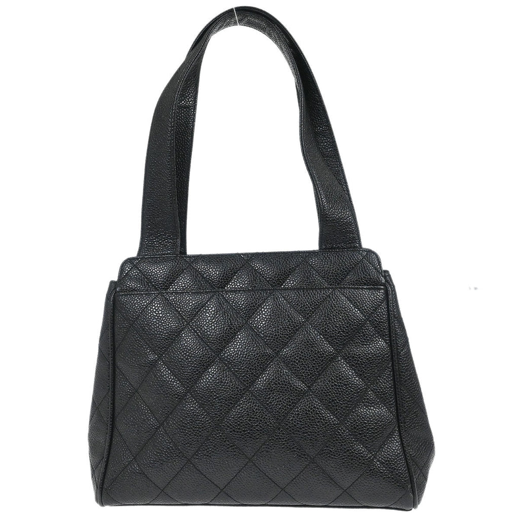 Chanel 1996-1997 Black Caviar Skin Tote Handbag