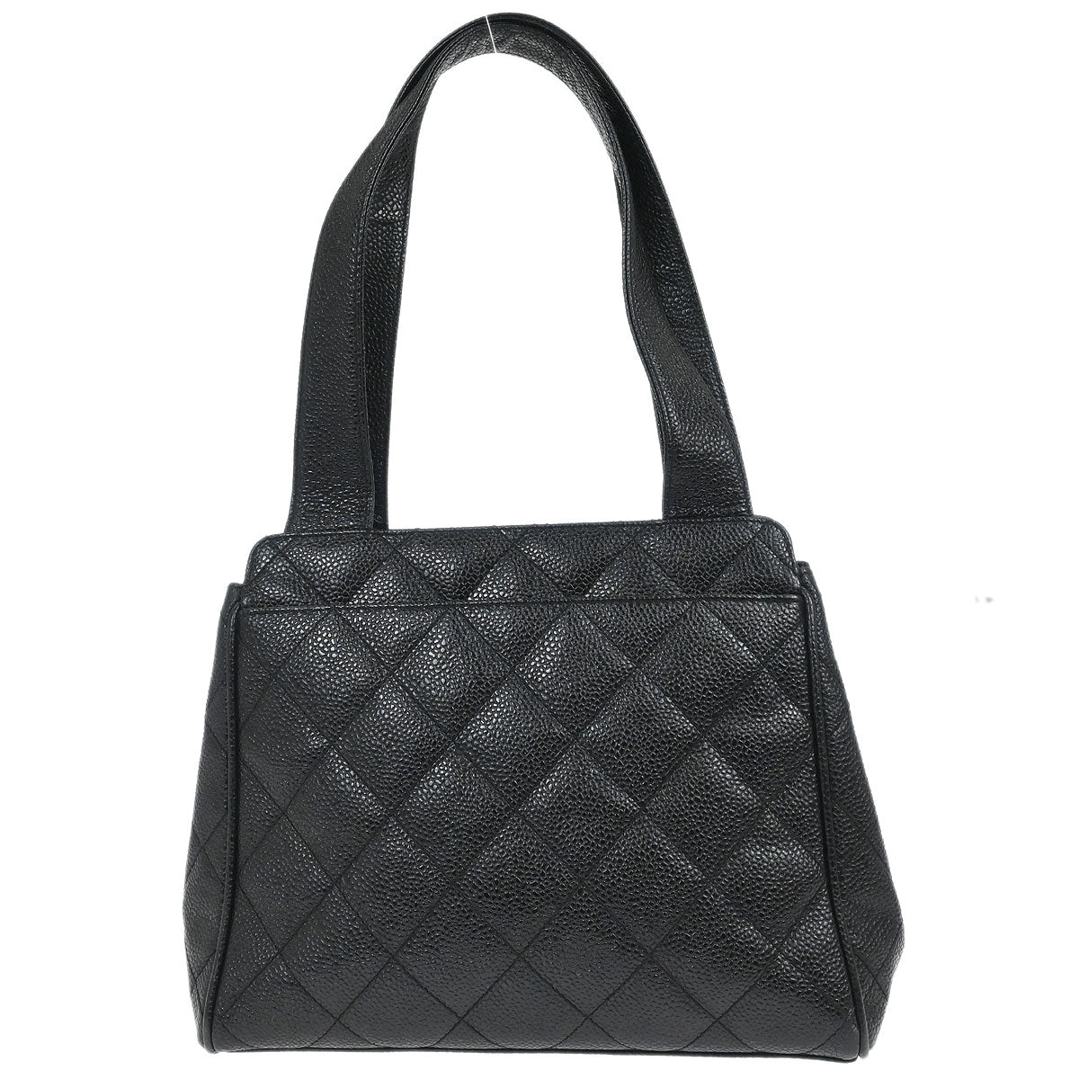 Chanel 1996-1997 Black Caviar Skin Tote Handbag