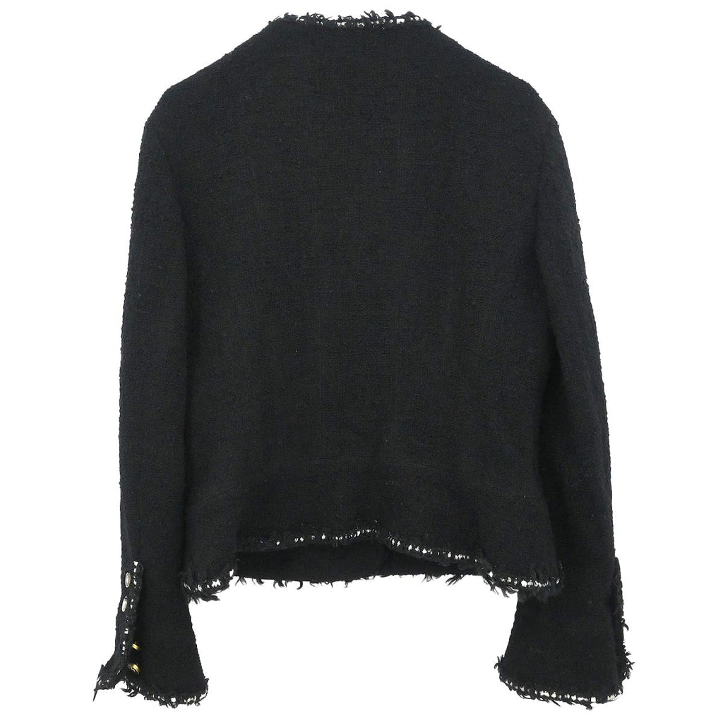 Chanel Collarless Single Breasted Jacket Black