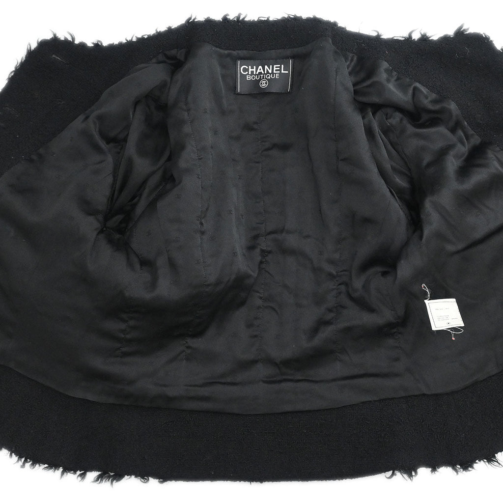 Chanel Collarless Single Breasted Jacket Black