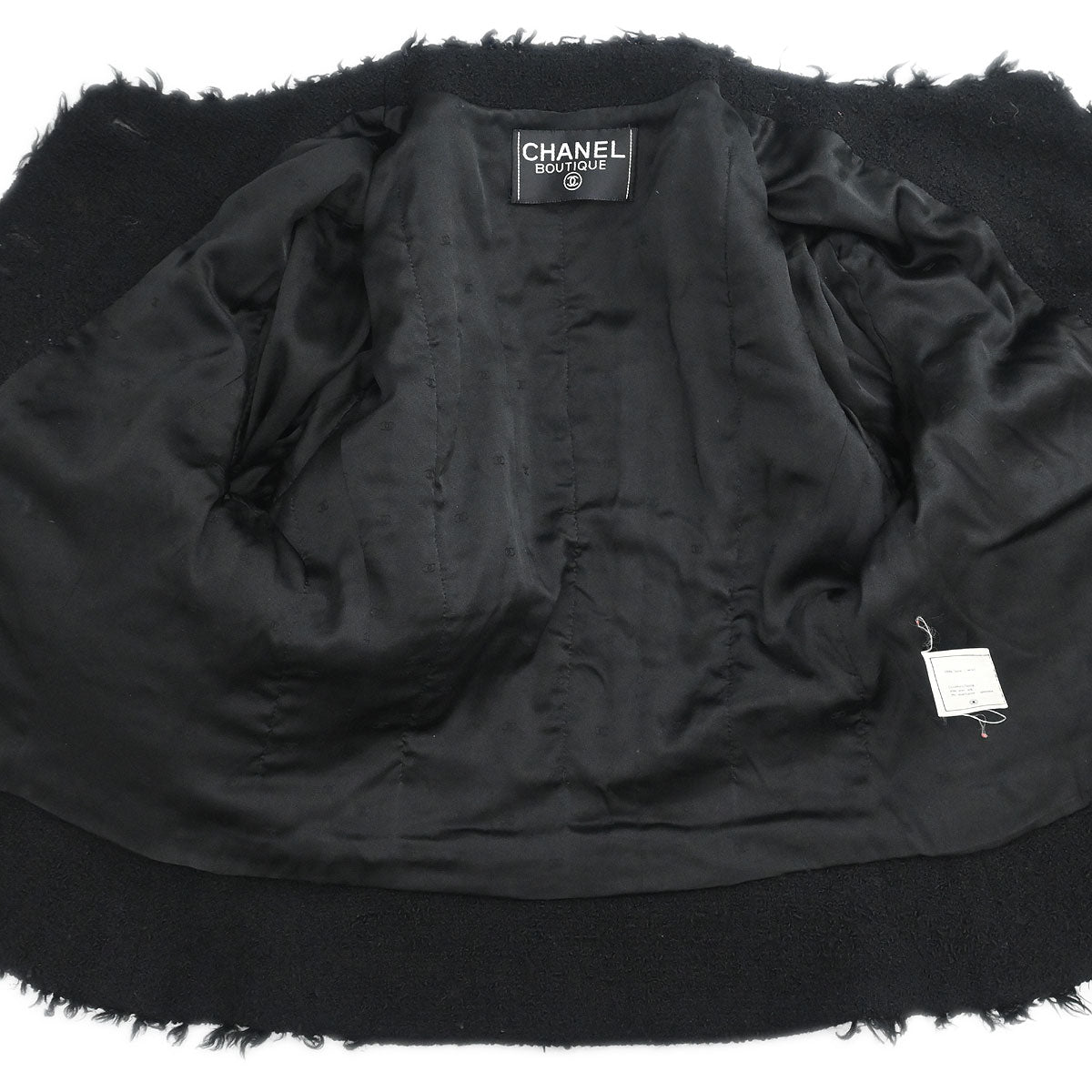 Chanel Collarless Single Breasted Jacket Black