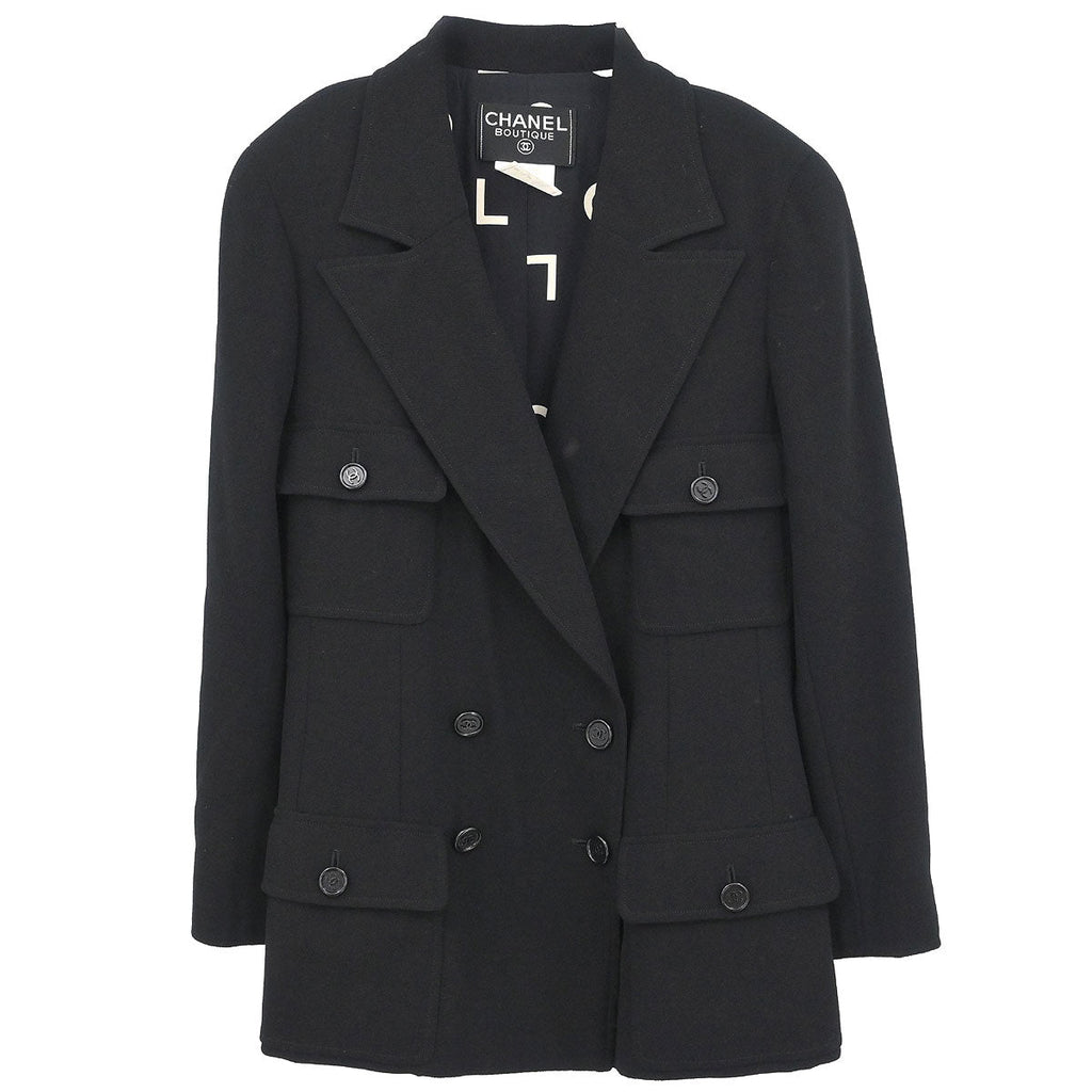 Chanel 1997 Double Breasted Jacket Black #38