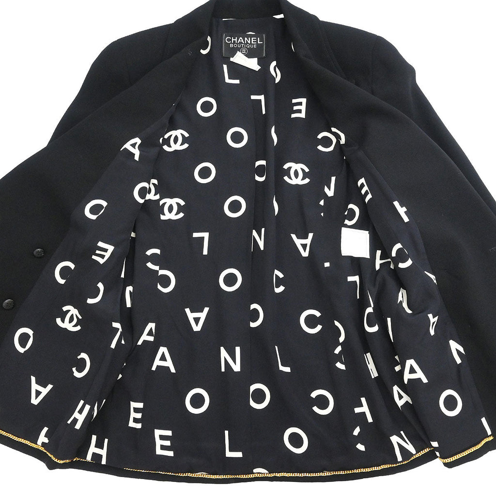 Chanel 1997 Double Breasted Jacket Black #38