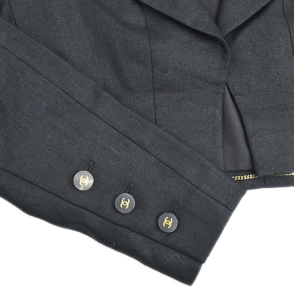 Chanel 1995 Open Front Jacket Black #38