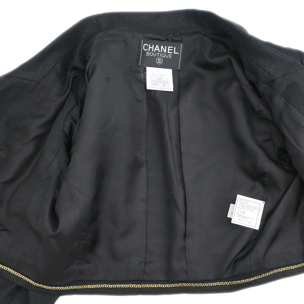 Chanel 1995 Open Front Jacket Black #38