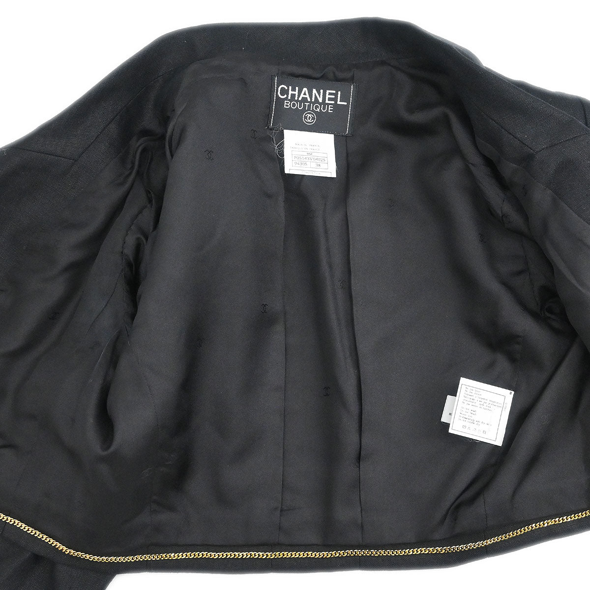 Chanel 1995 Open Front Jacket Black #38