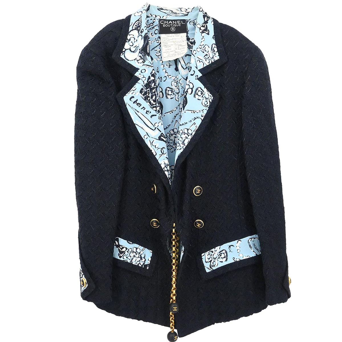 Chanel 1993 Double Breasted Jacket Black #40