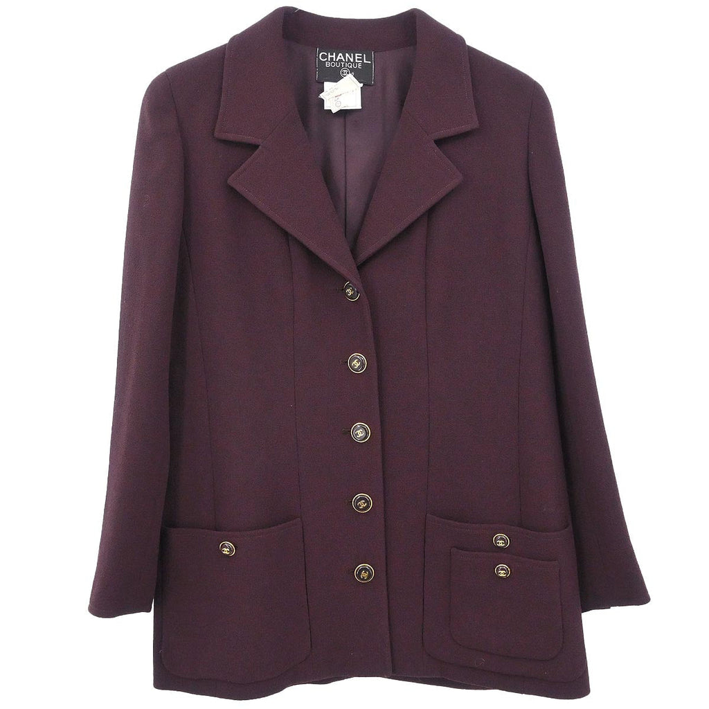 Chanel 1995 Single Breasted Jacket Bordeaux #40