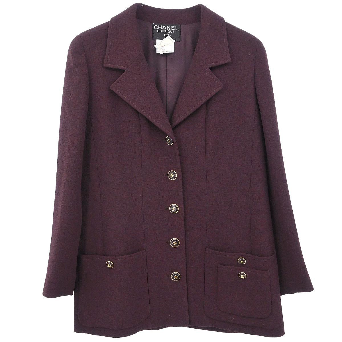 Chanel 1995 Single Breasted Jacket Bordeaux #40