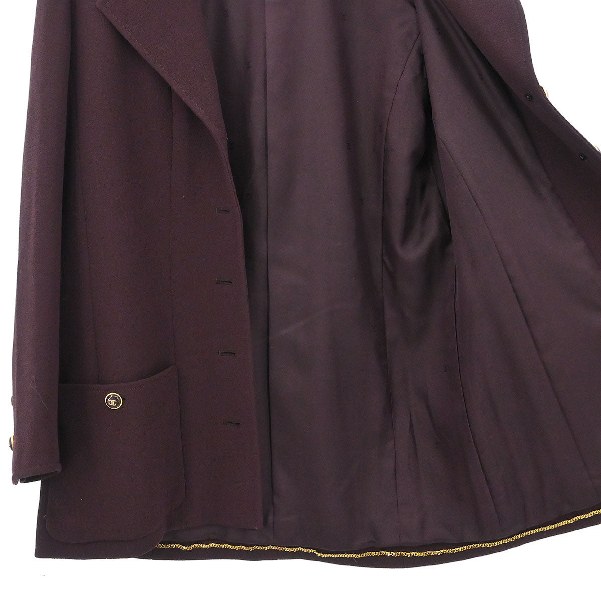 Chanel 1995 Single Breasted Jacket Bordeaux #40