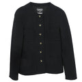 Chanel 1995 Single Breasted Collarless Jacket Black #36