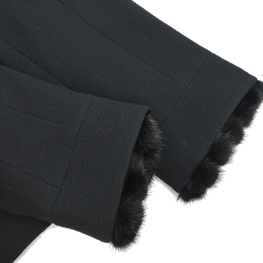 Chanel 2003 Single Breasted Collarless Jacket Black #42