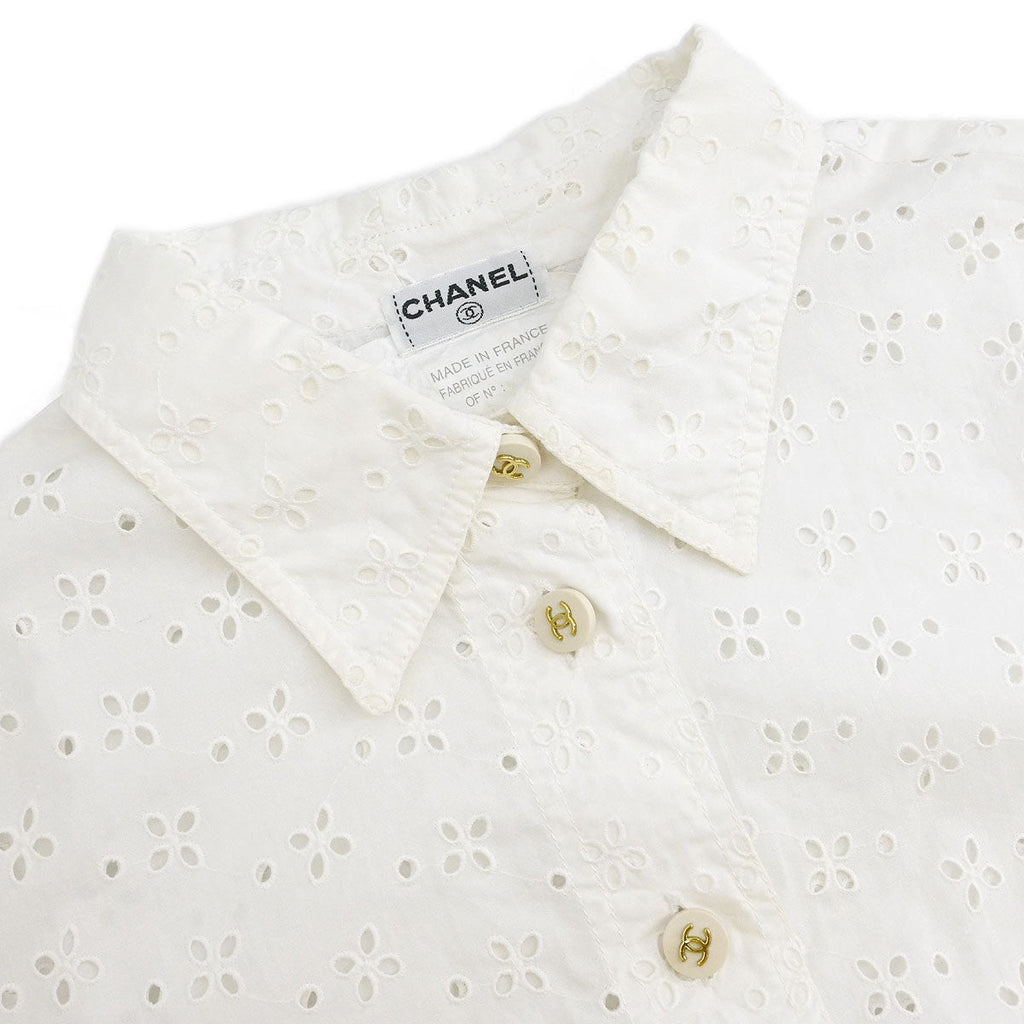 Chanel Top Blouse White #34