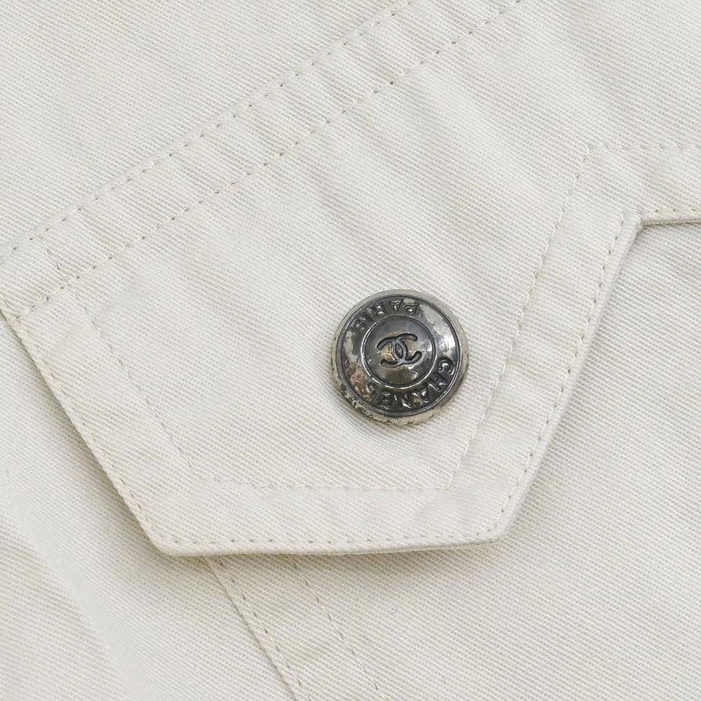 Chanel Single Breasted Jacket Vest Beige