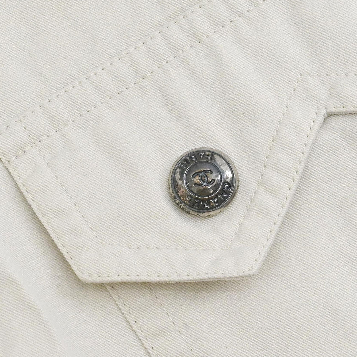Chanel Single Breasted Jacket Vest Beige
