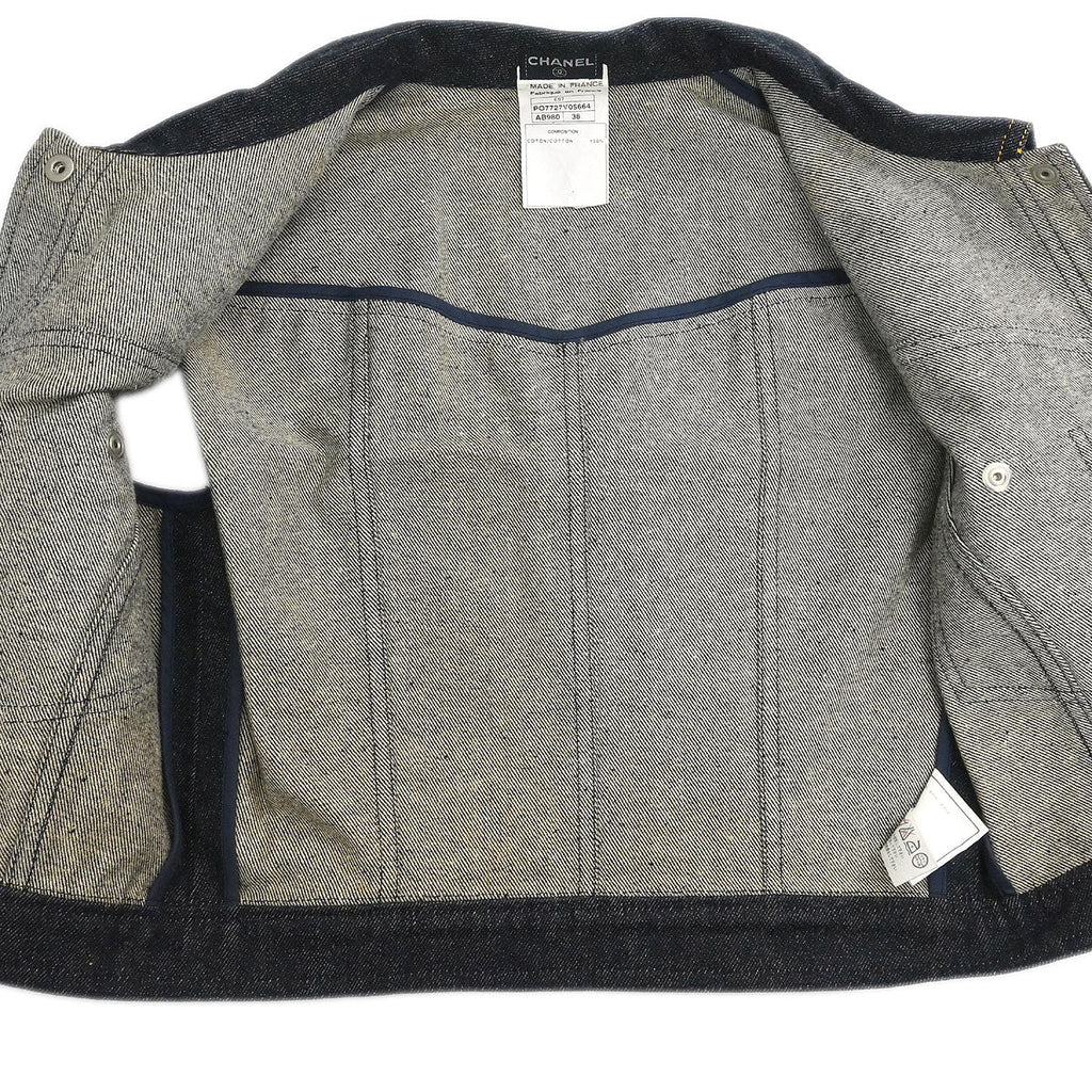 Chanel 1996 Vest Denim Jacket Indigo #36