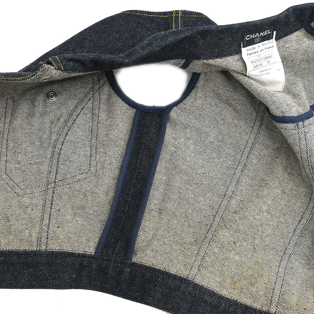 Chanel 1996 Vest Denim Jacket Indigo #36