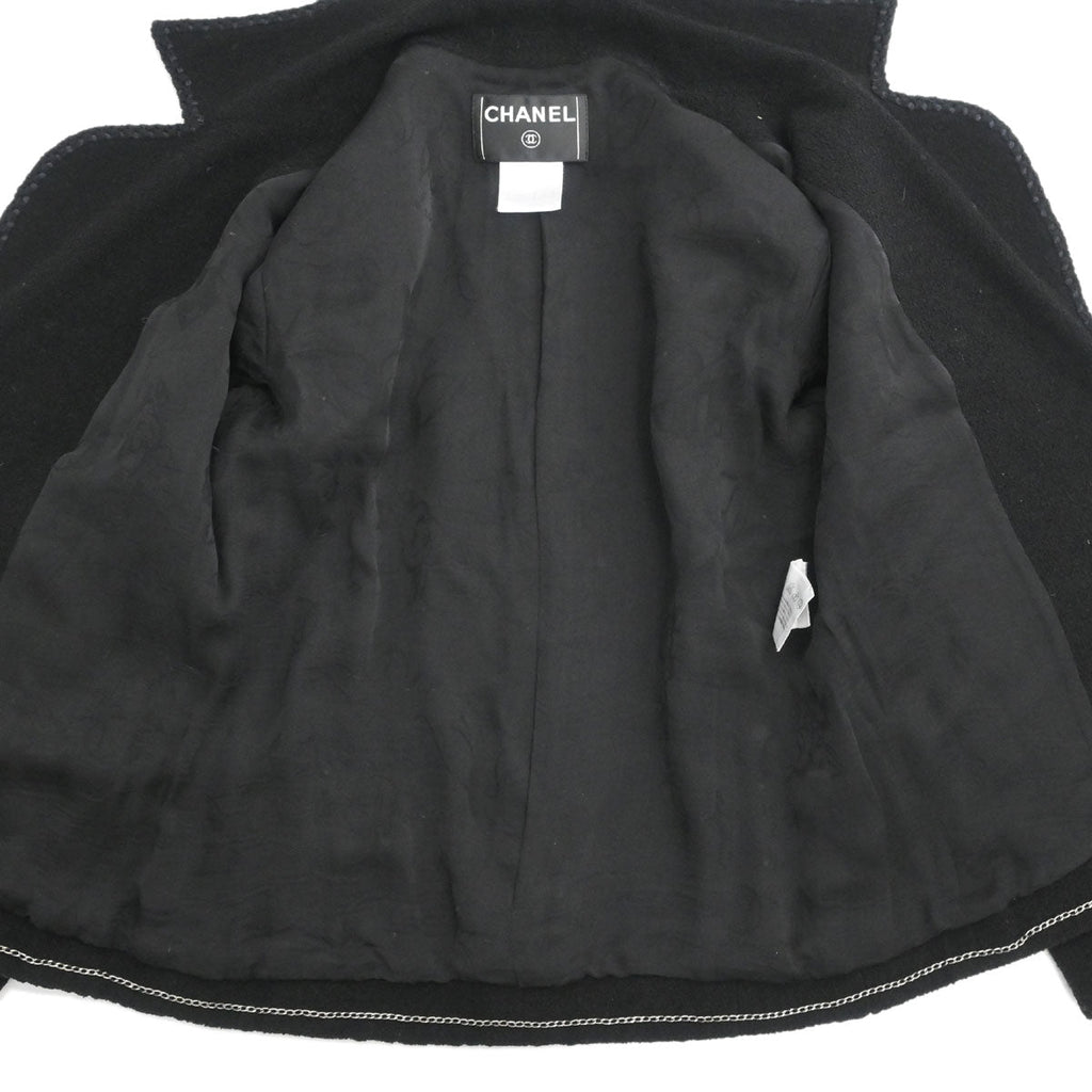 Chanel 2008 Single Breasted Jacket Black #38