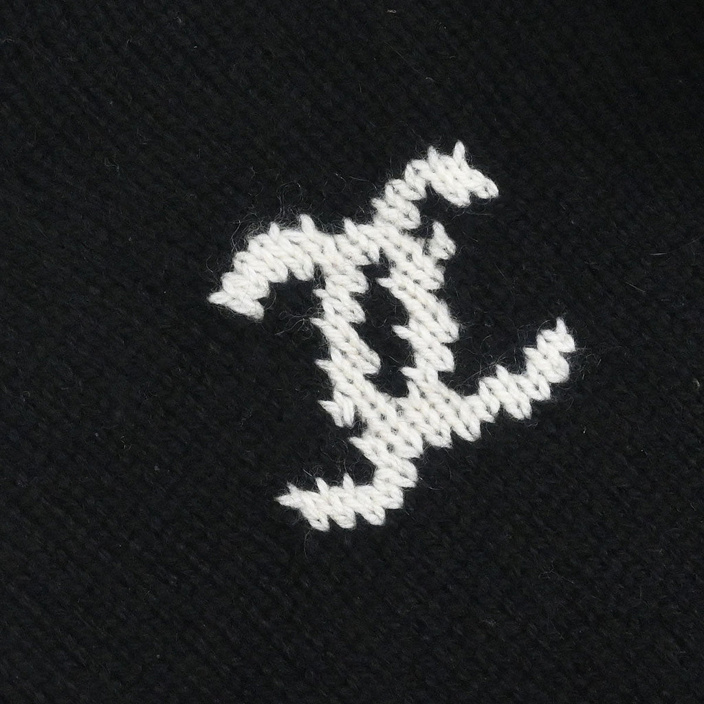 Chanel 1996 Long Sleeve Sweater Knit Top Black #46