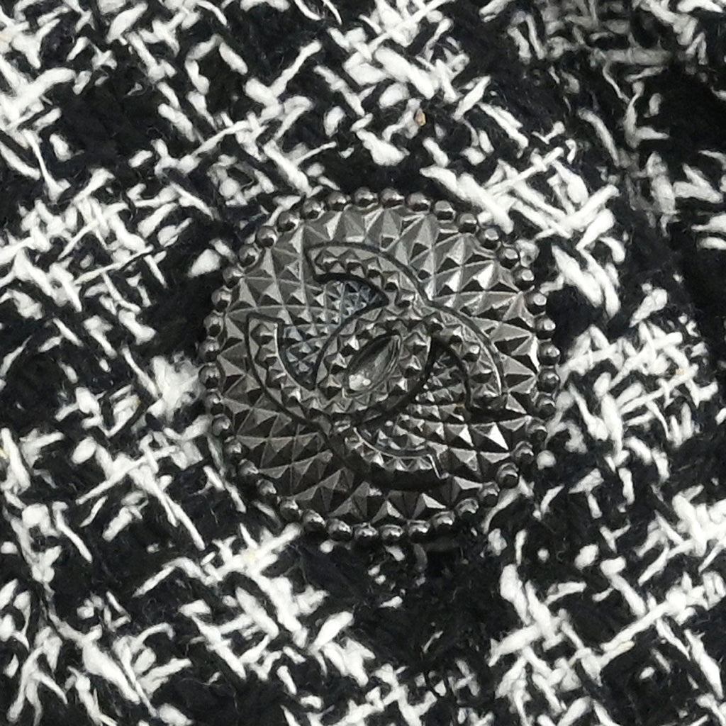 Chanel 2009 Single Breasted Jacket Tweed Black #42