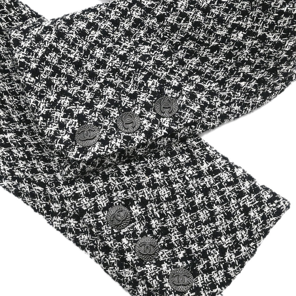 Chanel 2009 Single Breasted Jacket Tweed Black #42