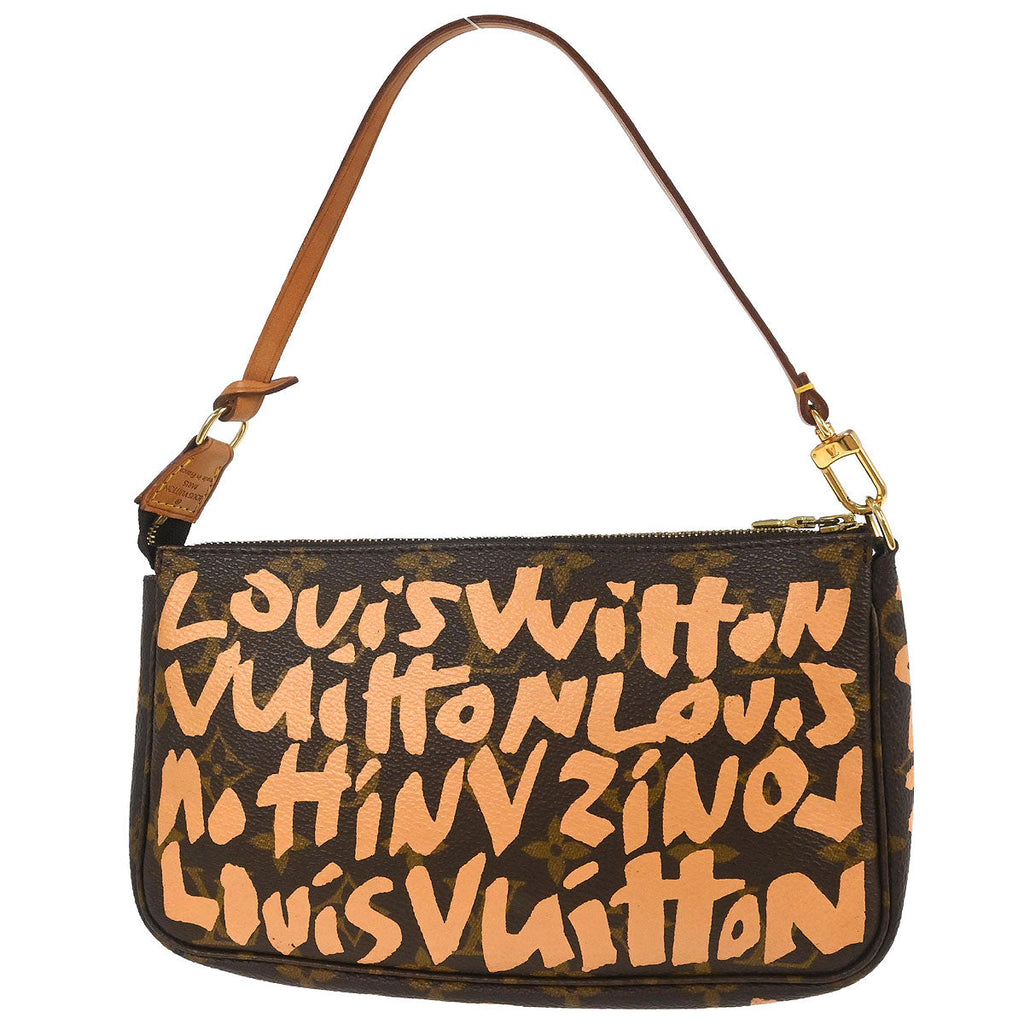 Louis Vuitton 2001 Beige Graffiti Pochette Accessoires Handbag