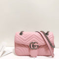 Gucci Marmont Small Matelassé Shoulder Bag Dusty Pink Matelassé Chevron For Women 10in/26cm Gucci ‎443497 DTDiorT 5729