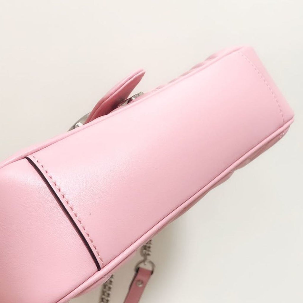 Marmont Small MatelassÃƒÂ© Shoulder Bag Dusty Pink MatelassÃƒÂ© Chevron For Women 10in/26cm Ã¢â‚¬Å½443497 DTGLAMIT 5729