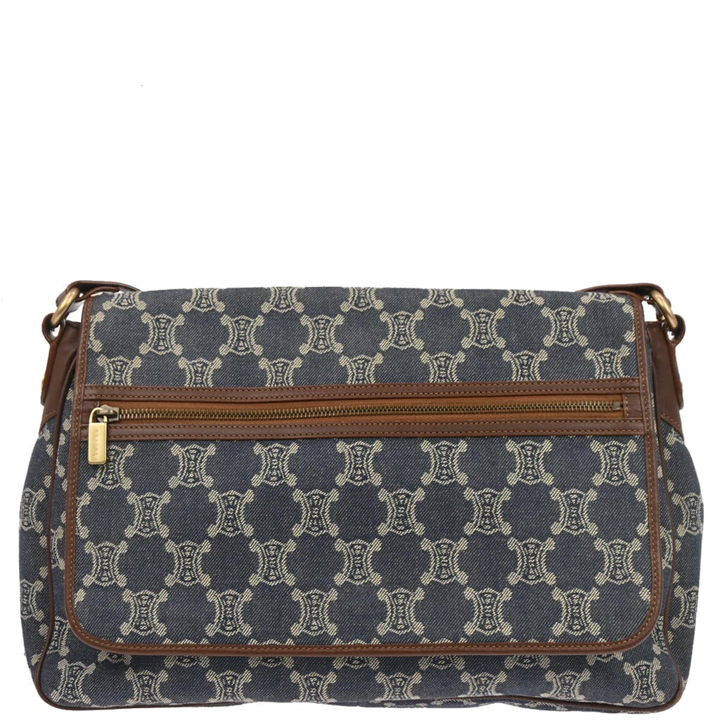 Celine * Blue Denim Macadam Shoulder Bag