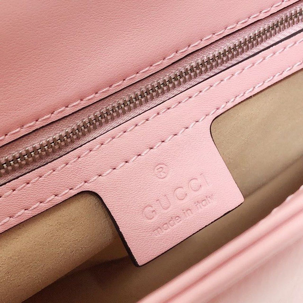 Marmont Small MatelassÃƒÂ© Shoulder Bag Dusty Pink MatelassÃƒÂ© Chevron For Women 10in/26cm Ã¢â‚¬Å½443497 DTGLAMIT 5729
