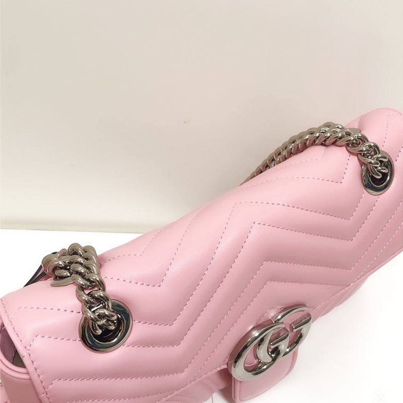 Gucci Marmont Small Matelassé Shoulder Bag Dusty Pink Matelassé Chevron For Women 10in/26cm Gucci ‎443497 DTDiorT 5729