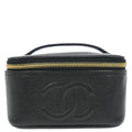Chanel 1996-1997 Black Caviar Skin Vanity Handbag