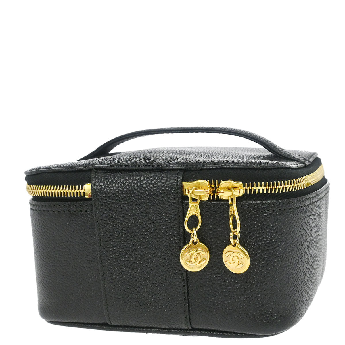 Chanel 1996-1997 Black Caviar Skin Vanity Handbag