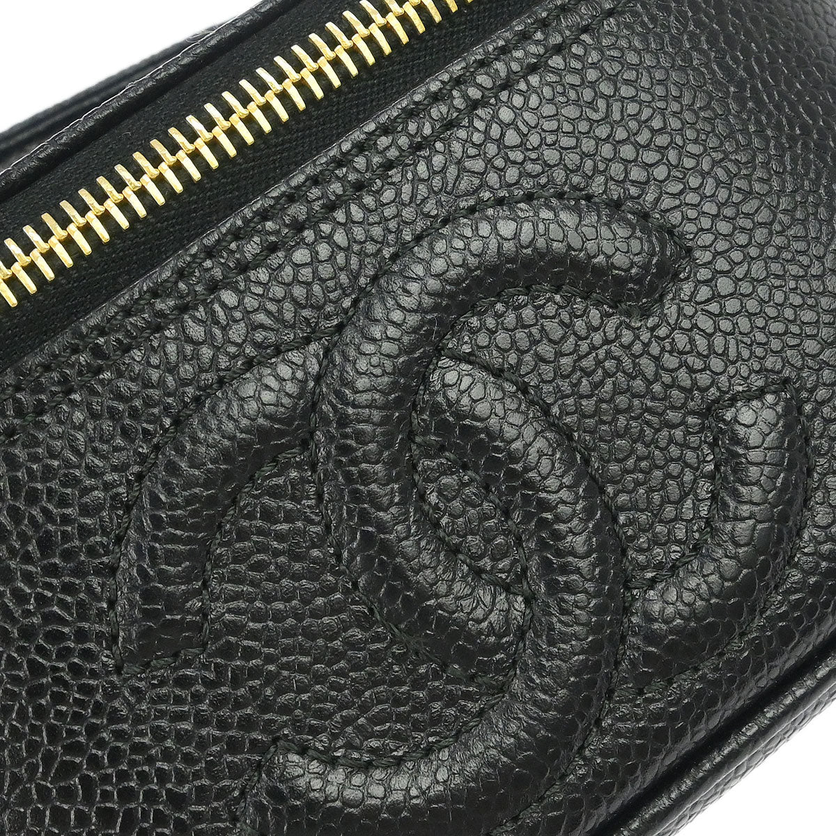 Chanel 1996-1997 Black Caviar Skin Vanity Handbag