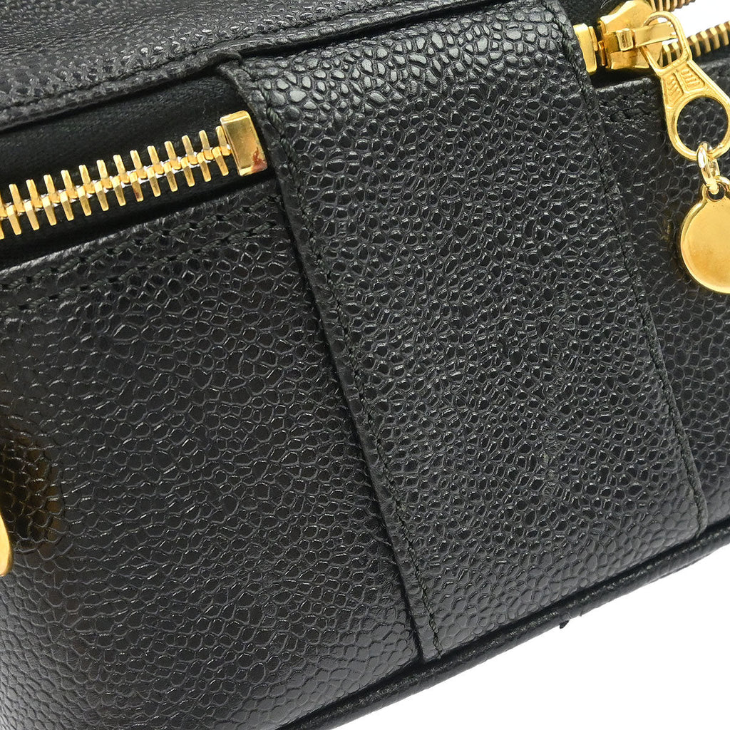 Chanel 1996-1997 Black Caviar Skin Vanity Handbag