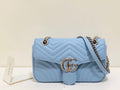 Marmont Small MatelassÃƒÂ© Shoulder Bag Sky Blue MatelassÃƒÂ© Chevron For Women 10in/26cm Glami
