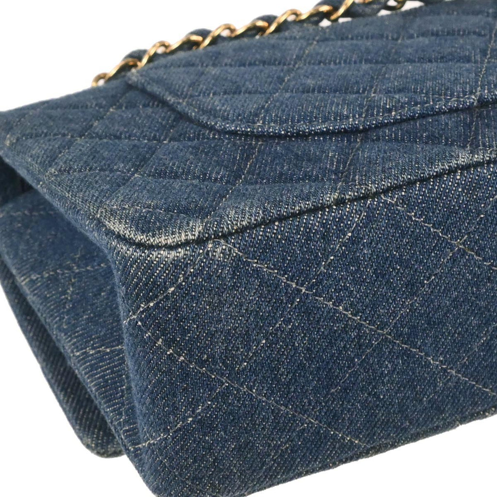Chanel Blue Denim Medium Classic Double Flap Shoulder Bag