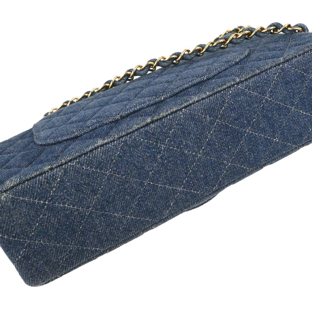 Chanel Blue Denim Medium Classic Double Flap Shoulder Bag