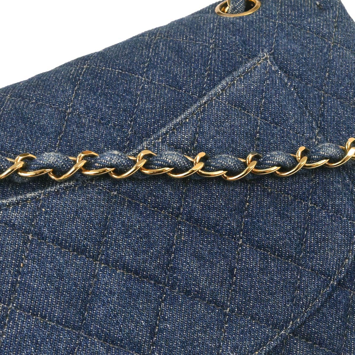 Chanel Blue Denim Medium Classic Double Flap Shoulder Bag