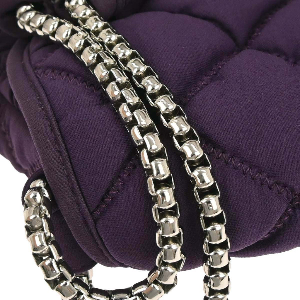 Chanel Purple Nylon Bubble Quilt Handbag