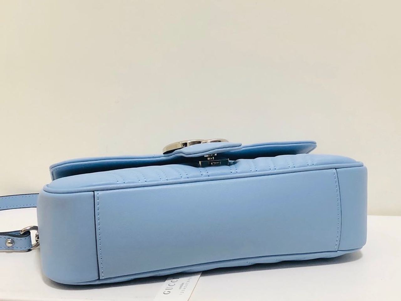 Marmont Small MatelassÃƒÂ© Shoulder Bag Sky Blue MatelassÃƒÂ© Chevron For Women 10in/26cm Glami