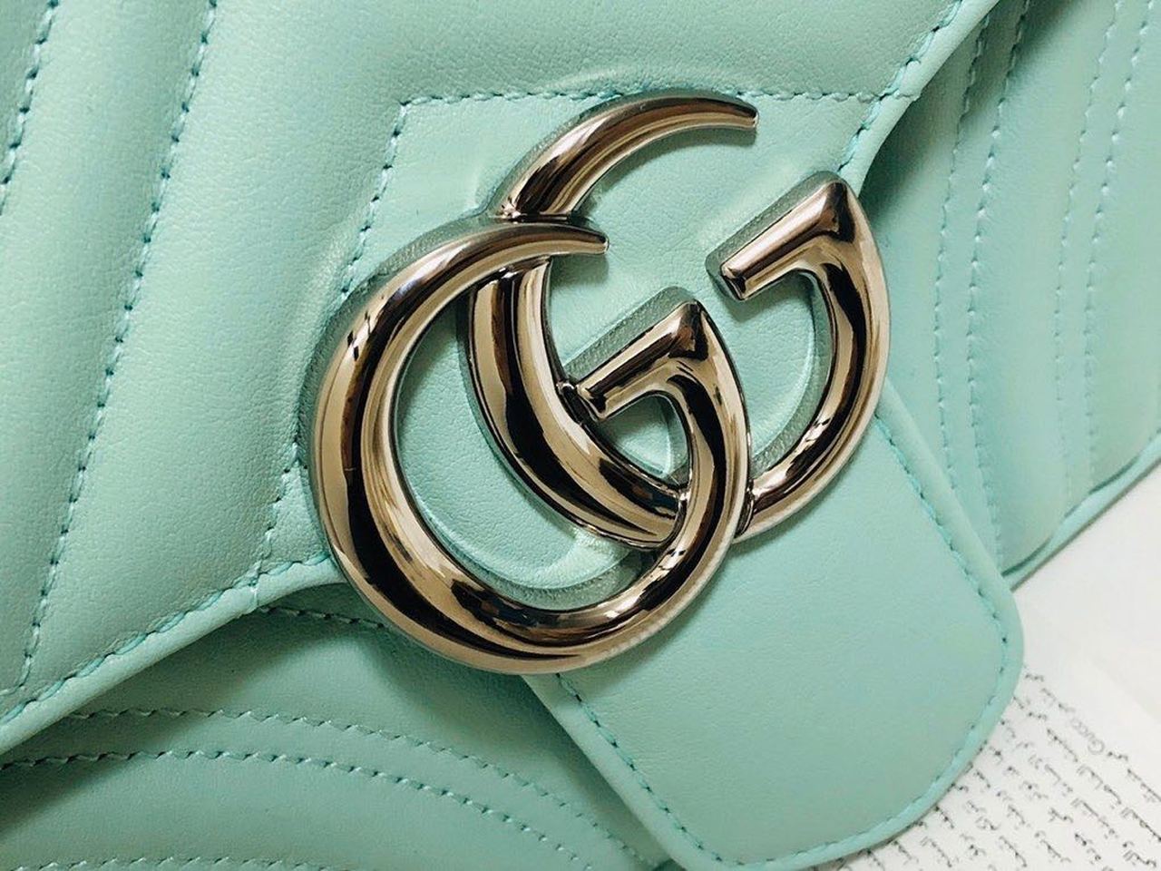 Marmont Small MatelassÃƒÂ© Shoulder Bag Mint Green MatelassÃƒÂ© Chevron For Women 10in/26cm Glami