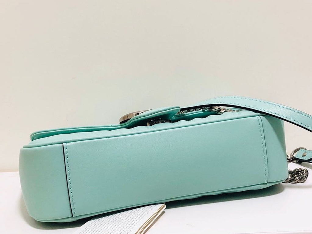 Marmont Small MatelassÃƒÂ© Shoulder Bag Mint Green MatelassÃƒÂ© Chevron For Women 10in/26cm Glami