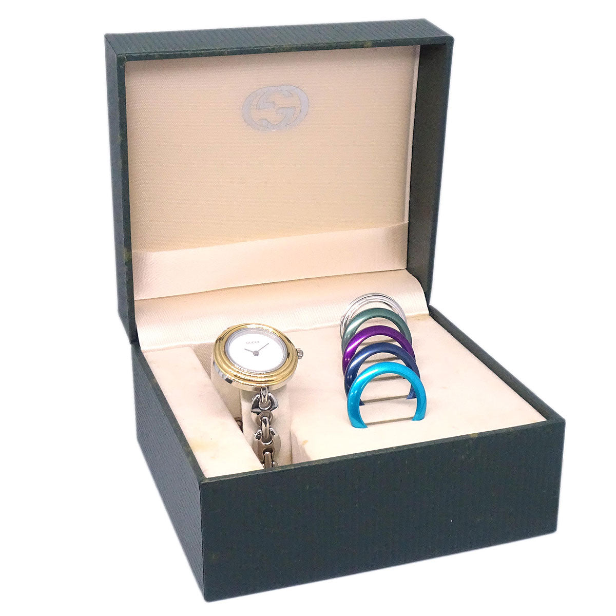 Gucci 11/12.2L Change Bezel Chameleon Quartz Watch SS