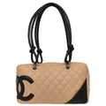 Chanel Beige Calfskin Cambon Ligne Bowling Bag 27